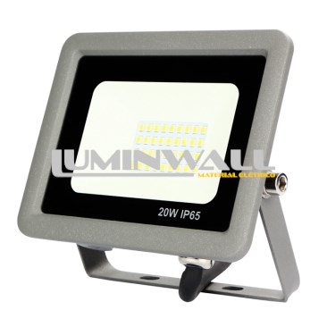 Projector LED Exterior SLIM Cinza 20W 6500K IP65